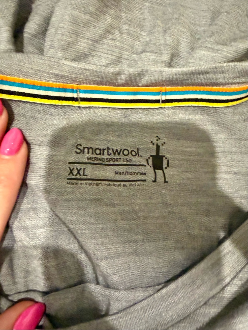 Smart Wool Mens Merino Sport 150 Graphic T Shirt Blue/Grey XXL - Picture 5 of 5